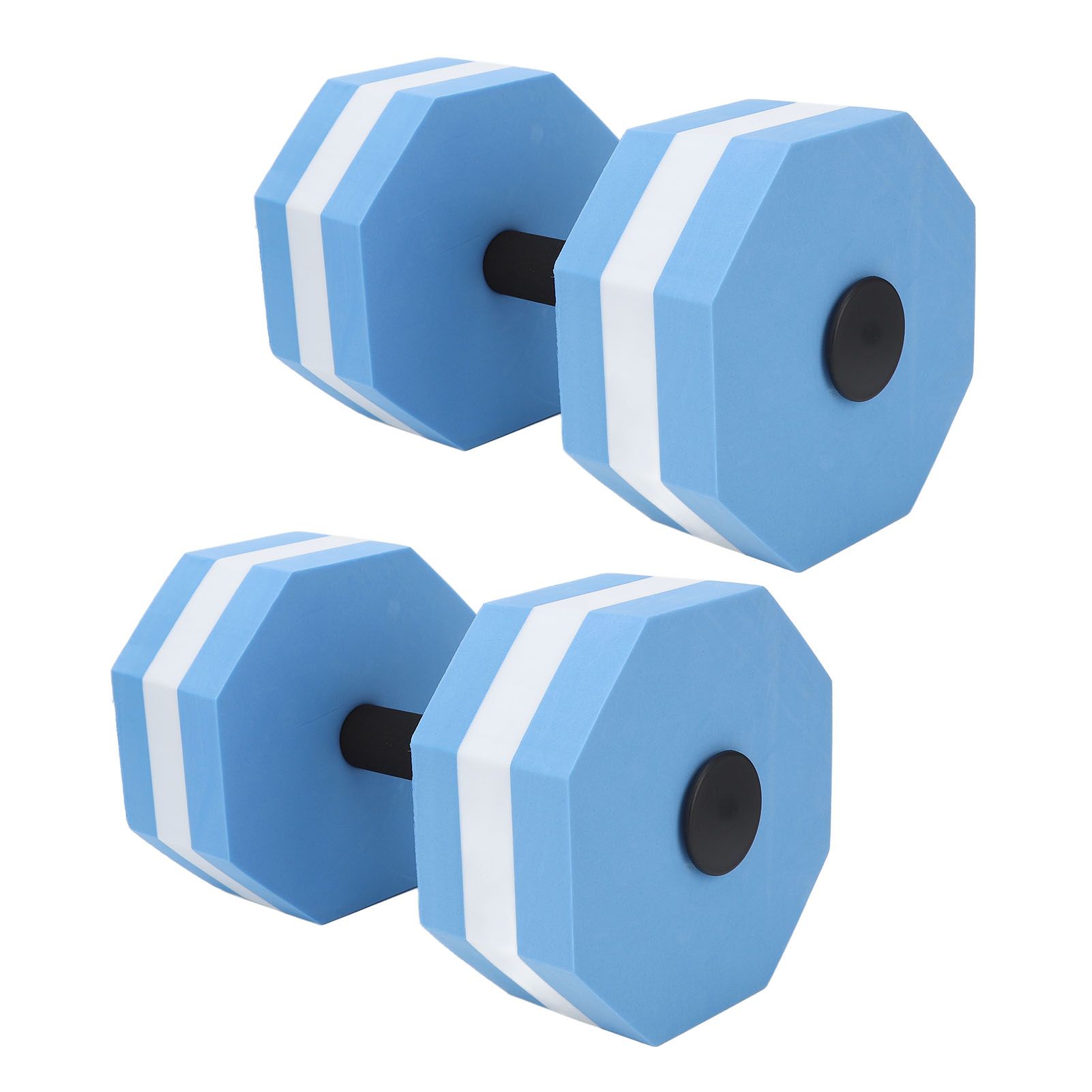 2Pcs High Density EVA Foam Dumbbell Set Aquatic Exercise Dumbbells for Men Women Indoor Swimming Pools Aerobic Fitness Rehabilitation Training Diamond Shaped Blue White Blue - Image 5