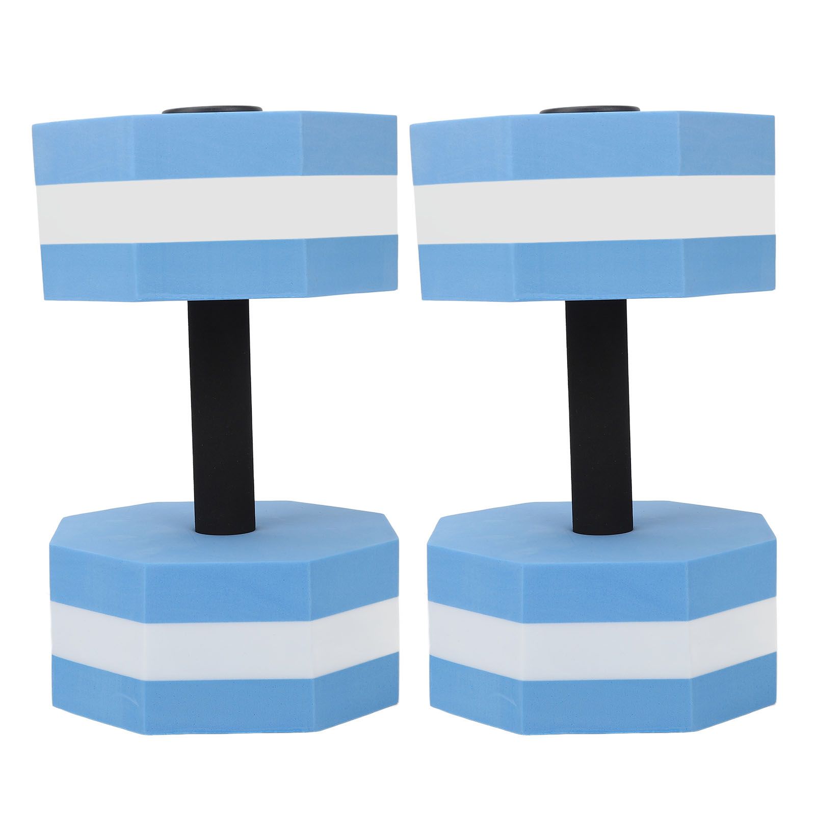2Pcs High Density EVA Foam Dumbbell Set Aquatic Exercise Dumbbells for Men Women Indoor Swimming Pools Aerobic Fitness Rehabilitation Training Diamond Shaped Blue White Blue - Image 6