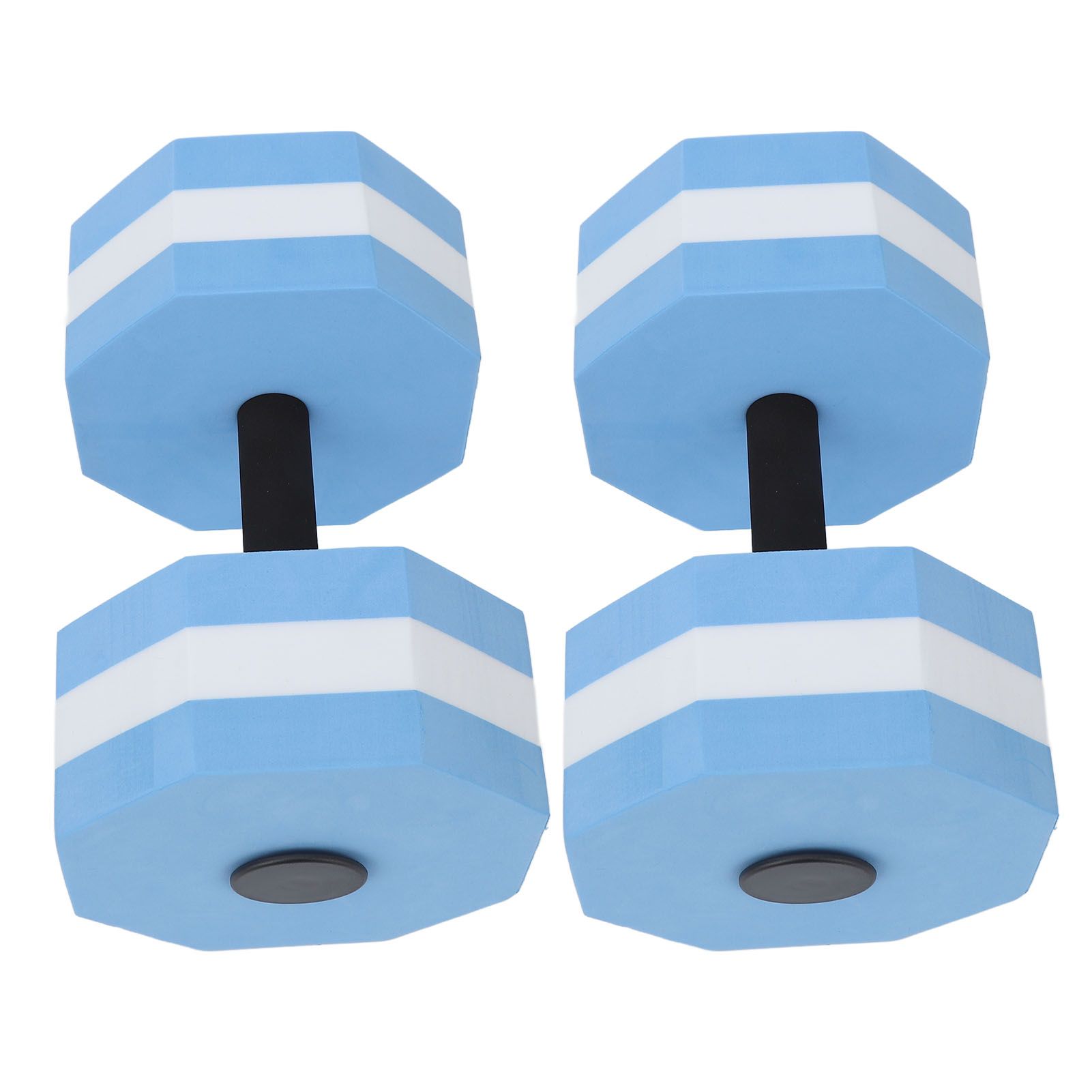 2Pcs High Density EVA Foam Dumbbell Set Aquatic Exercise Dumbbells for Men Women Indoor Swimming Pools Aerobic Fitness Rehabilitation Training Diamond Shaped Blue White Blue - Image 7