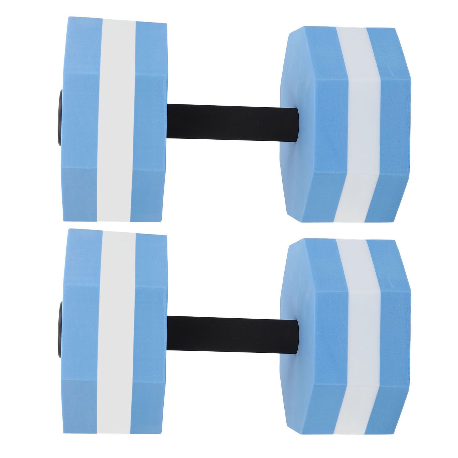 2Pcs High Density EVA Foam Dumbbell Set Aquatic Exercise Dumbbells for Men Women Indoor Swimming Pools Aerobic Fitness Rehabilitation Training Diamond Shaped Blue White Blue - Image 8