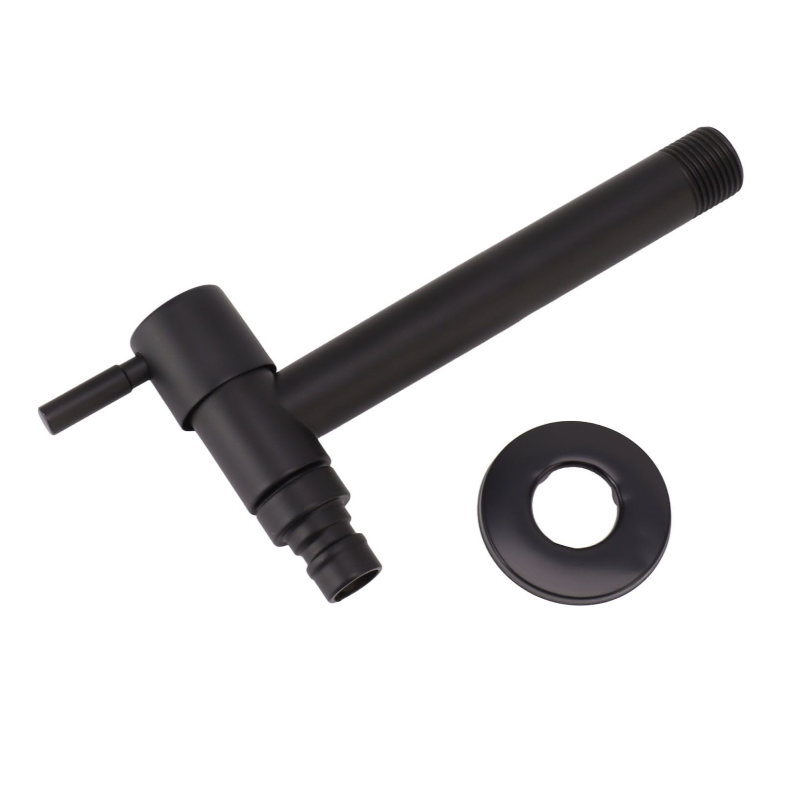 G1/2 Wall Mounted Cold Water Tap 304 Stainless Steel Single Handle Cold Faucet Bathroom Garden Faucet Tap Black for Washing Machine - Image 1