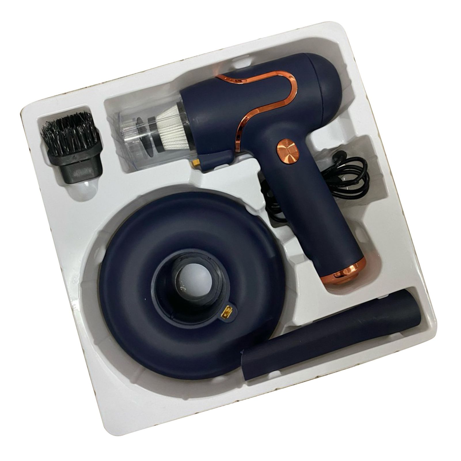 Vacuum Mite Cleaner Portable Cordless Lightweight Handheld Vacuum Dust Mite Cleaner for Home Mattress Car Dark Blue - Image 2