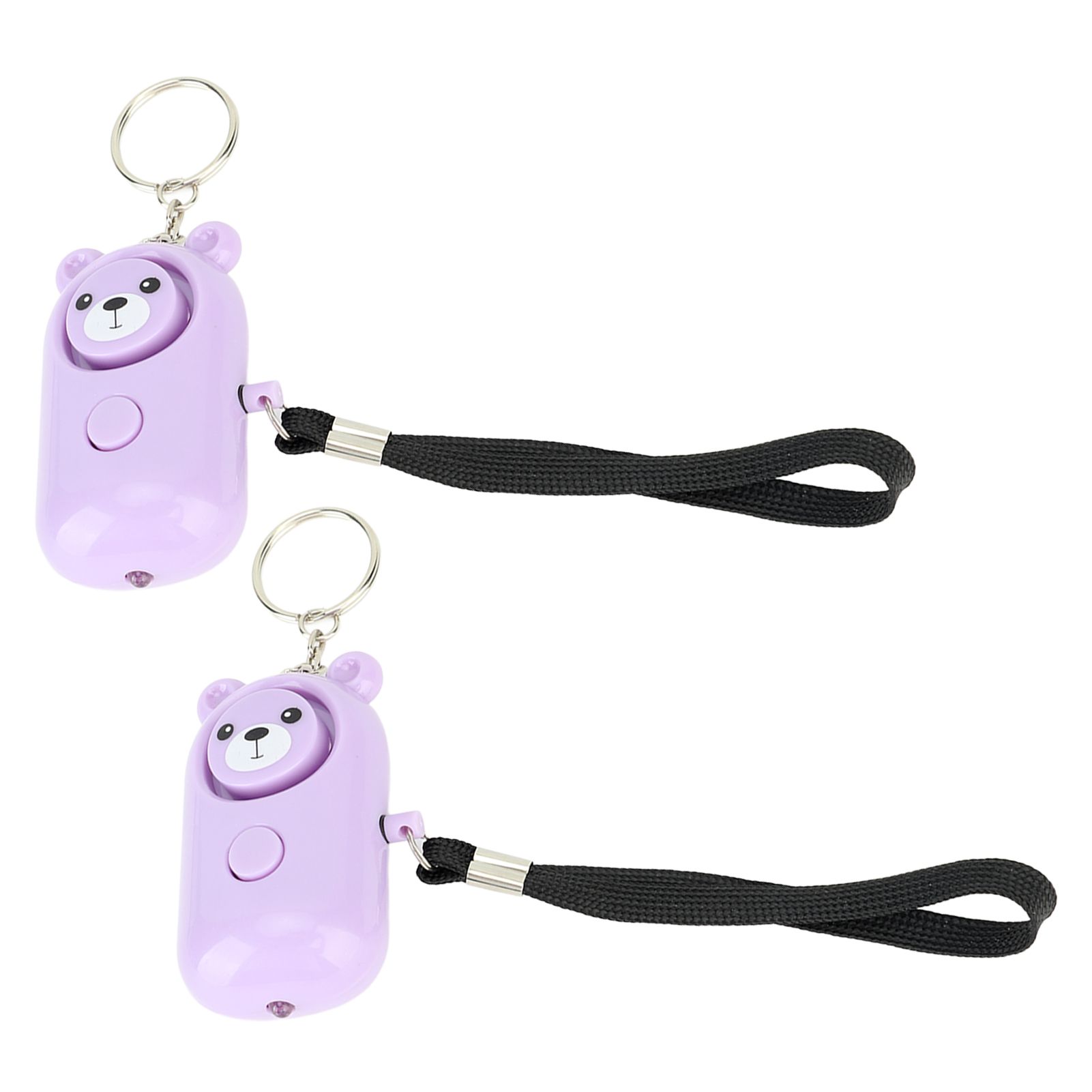 2PCS Safety Alarm Bear Style Emergency Alarms Keychain Protection Devices for Women Girls Kids Elderly Purple and Purple - Image 7