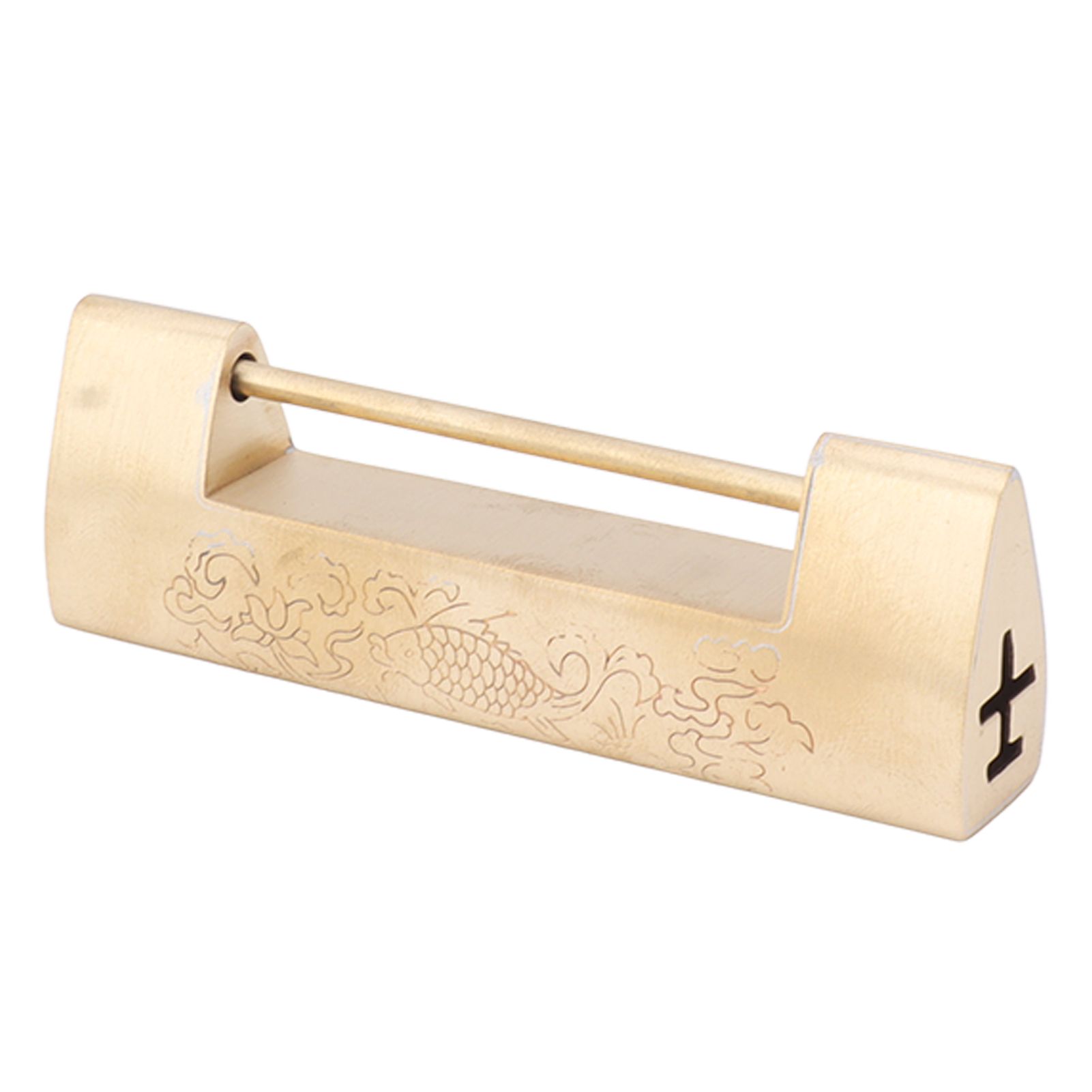 Antique Style Lock Spacing 5.9cm Auspicious Fish Lock Chinese Locks Small Brass Locks Antique Padlock Brass Color - Image 2