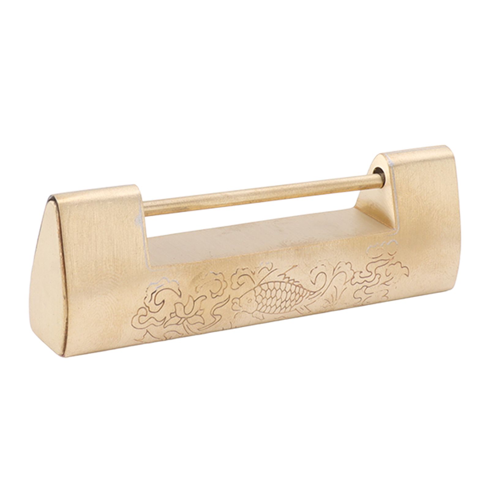 Antique Style Lock Spacing 5.9cm Auspicious Fish Lock Chinese Locks Small Brass Locks Antique Padlock Brass Color - Image 3