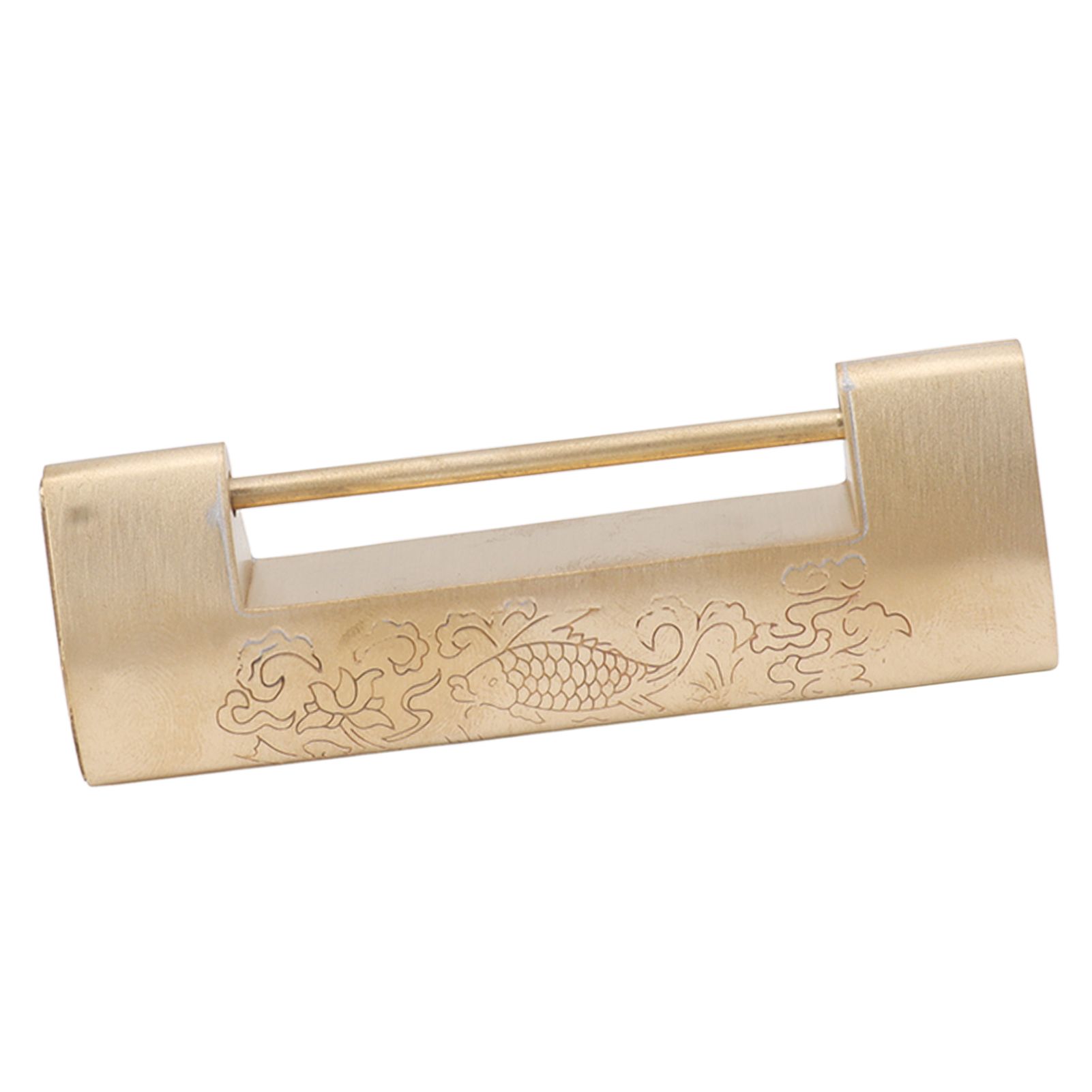 Antique Style Lock Spacing 5.9cm Auspicious Fish Lock Chinese Locks Small Brass Locks Antique Padlock Brass Color - Image 5