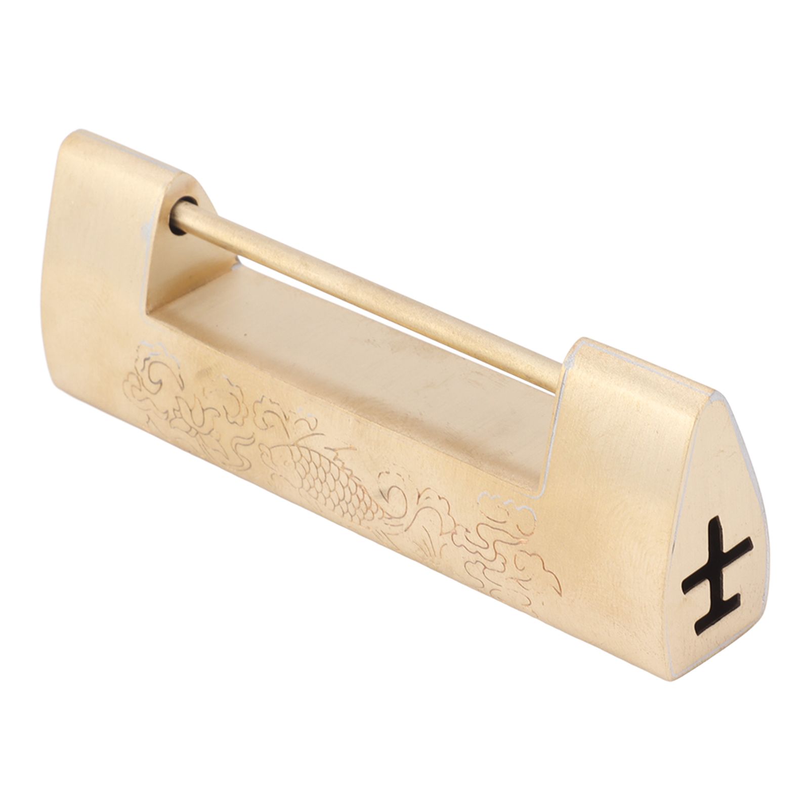 Antique Style Lock Spacing 5.9cm Auspicious Fish Lock Chinese Locks Small Brass Locks Antique Padlock Brass Color - Image 7