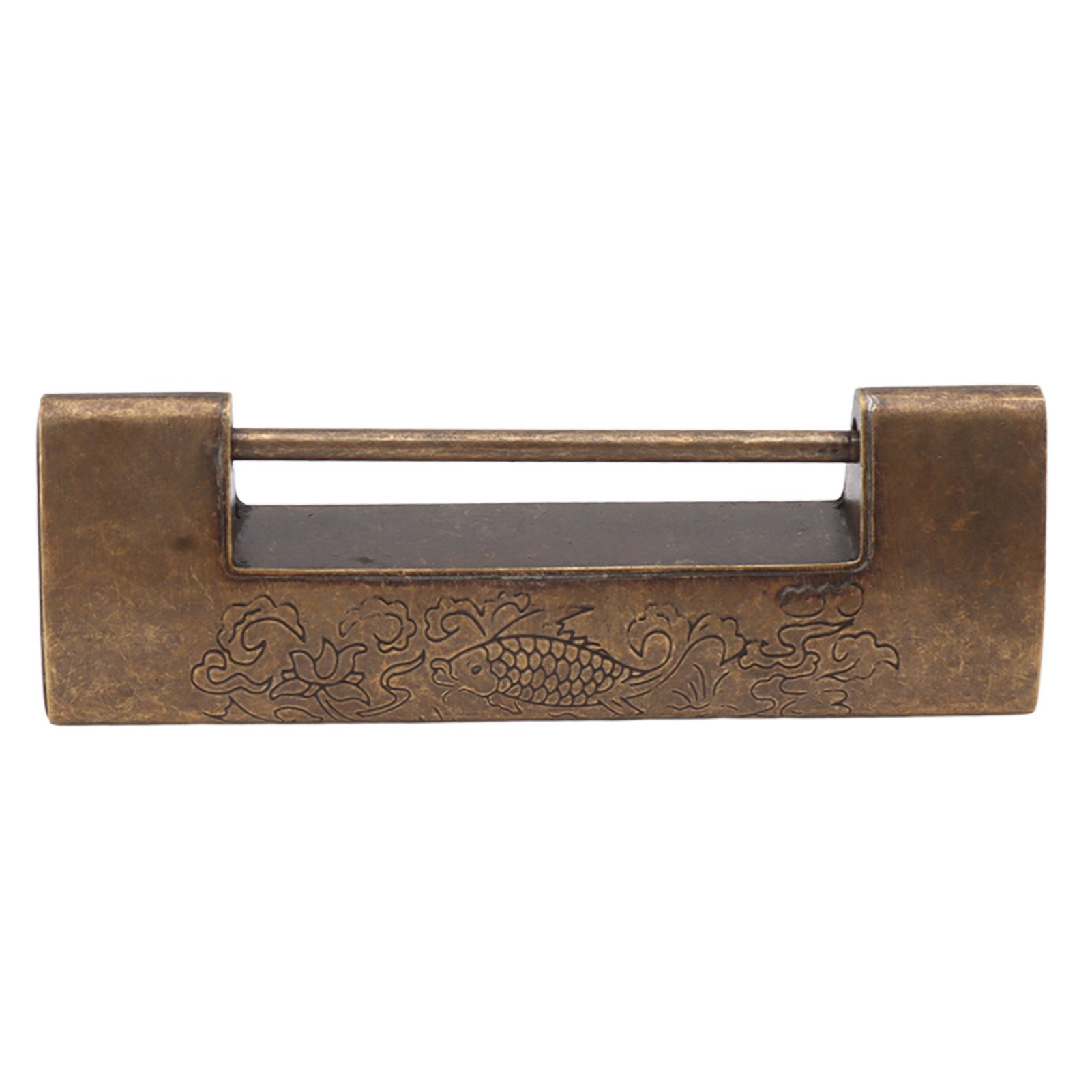 Antique Style Lock Spacing 5.9cm Auspicious Fish Lock Chinese Locks Small Brass Locks Antique Padlock Bronze Color - Image 8