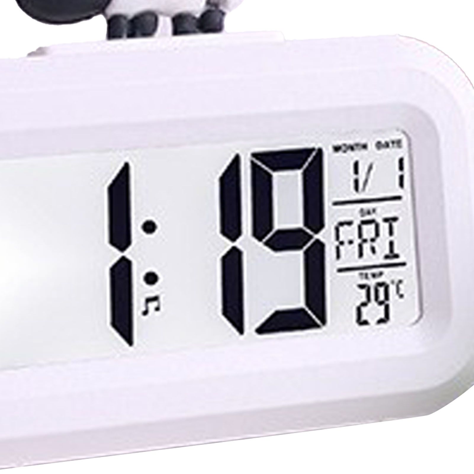 Electronic Clock Cute Cartoon LED Screen Desktop Electronic Alarm Data Time Calendar Temperature Clock White Sheep - Image 8