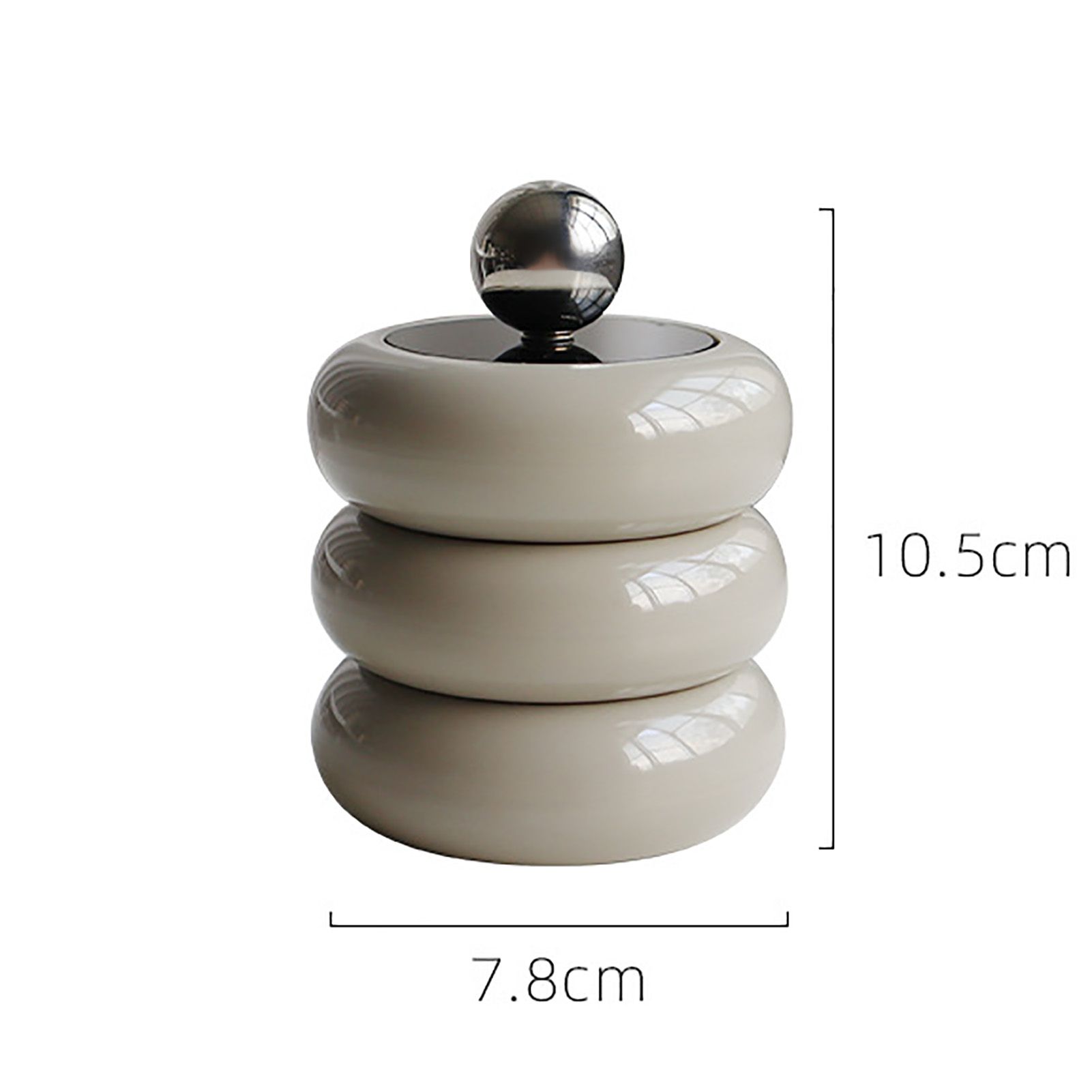 Nordic Style Qtip Holder Dispenser Desktop Dustproof Cotton Swab Storage Container Doughnut Shape Makeup Storage Box with Lid Khaki 3 Layers - Image 8