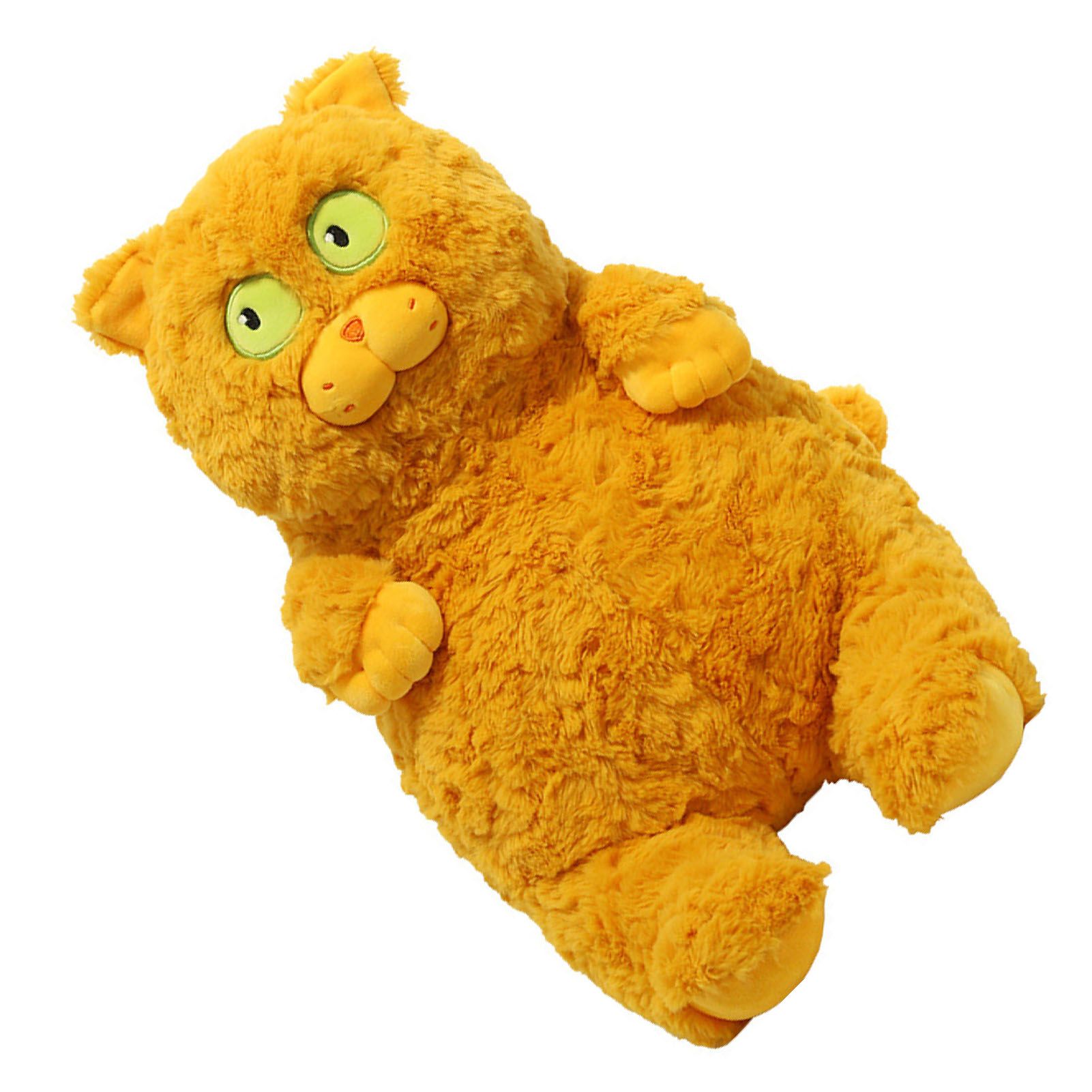Cat Plush Toy Cute Soft Skin Friendly Fluffy Staring Short Plush Cat Hugging Sleeping Pillow for Home Brown - Image 2