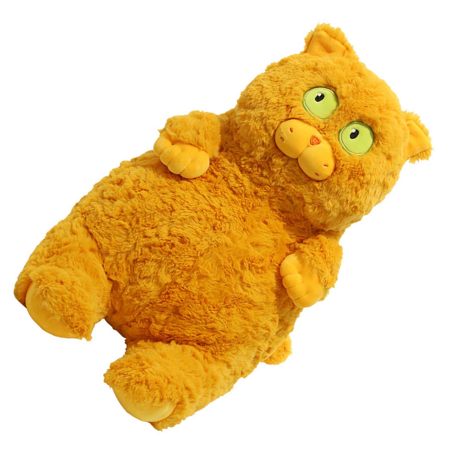 Cat Plush Toy Cute Soft Skin Friendly Fluffy Staring Short Plush Cat Hugging Sleeping Pillow for Home Brown - Image 4