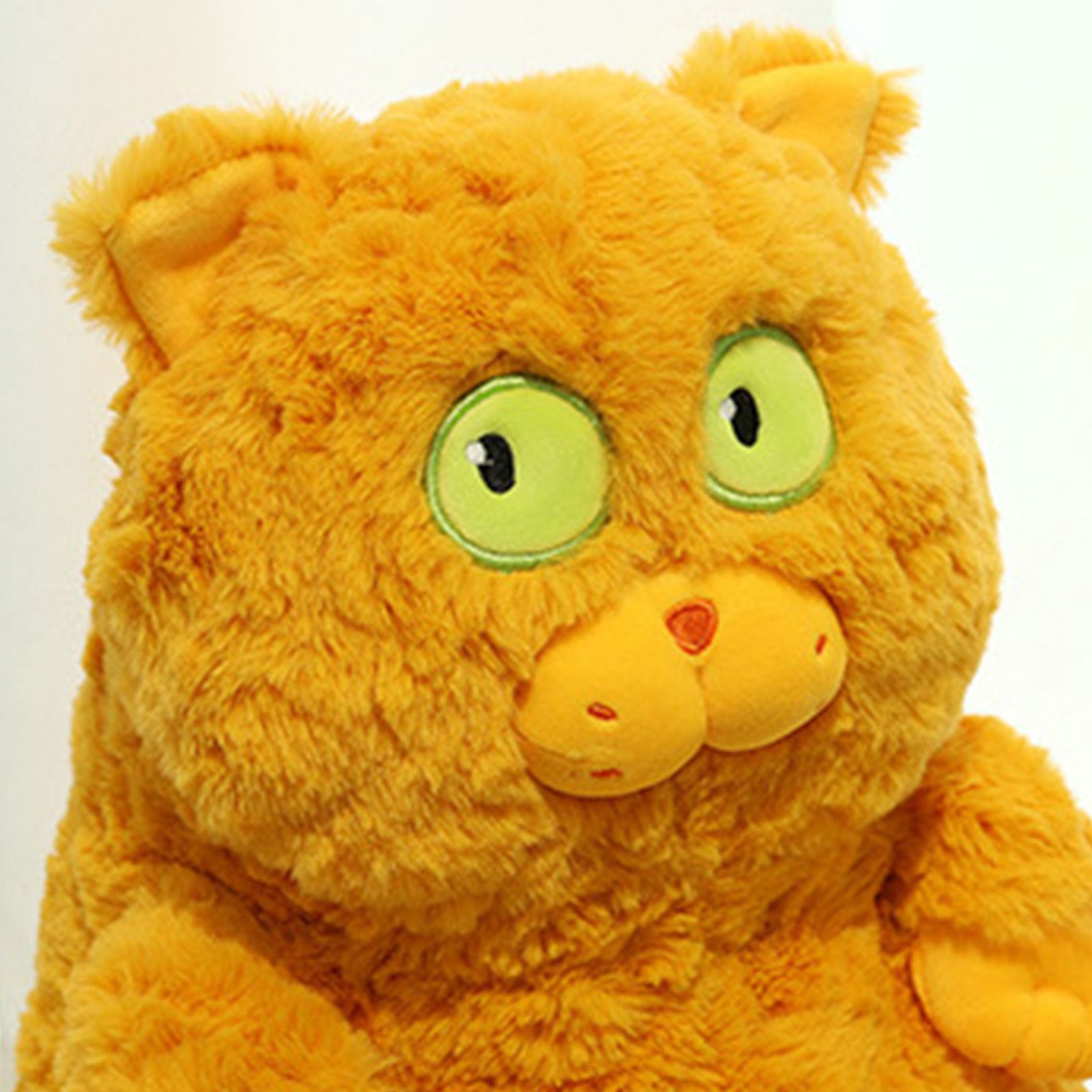 Cat Plush Toy Cute Soft Skin Friendly Fluffy Staring Short Plush Cat Hugging Sleeping Pillow for Home Brown - Image 7