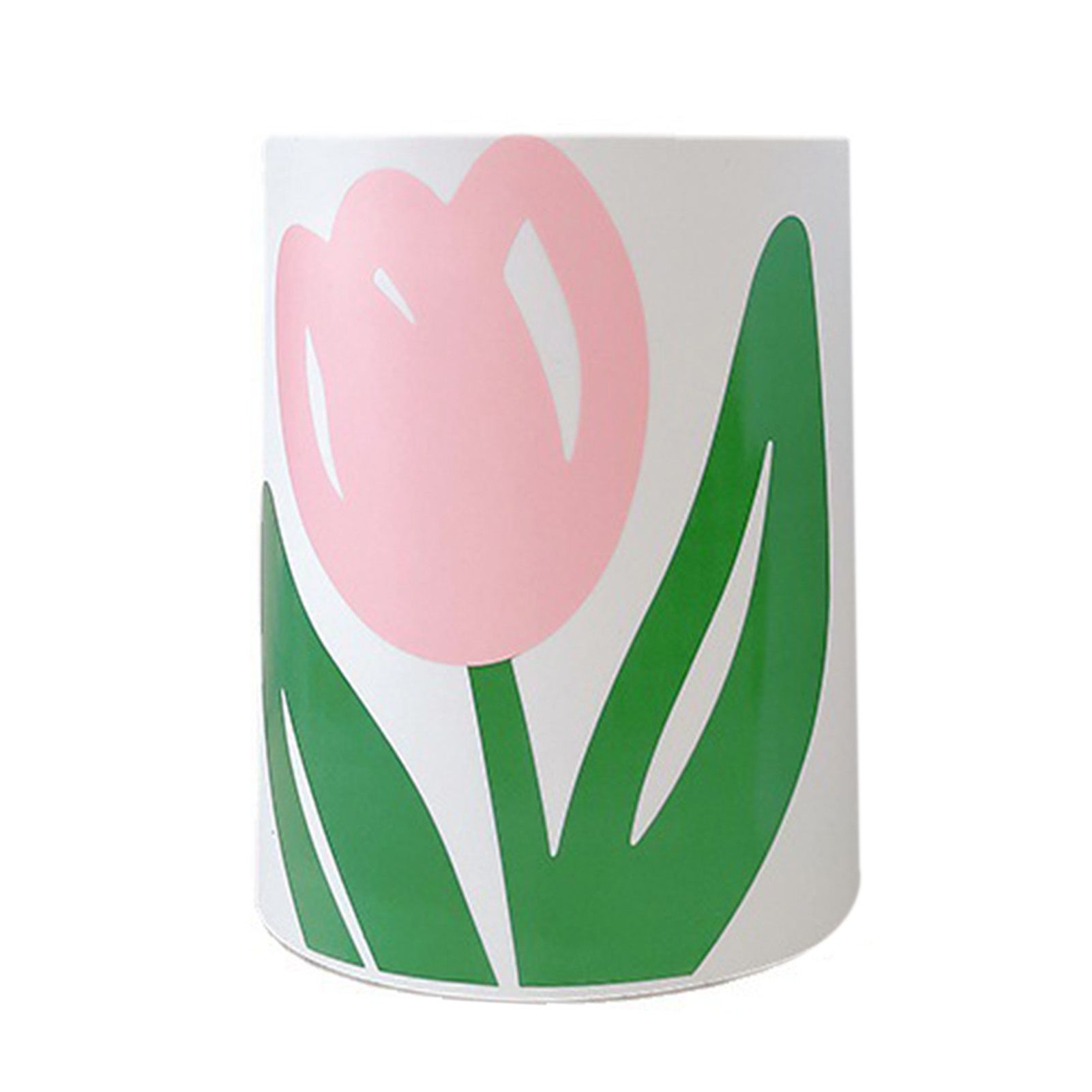 Floral Trash Can Large Mouth Cute Appearance Modern Style Garbage Waste Basket for Kitchen Bathroom Bedroom Round Small Size - Image 2
