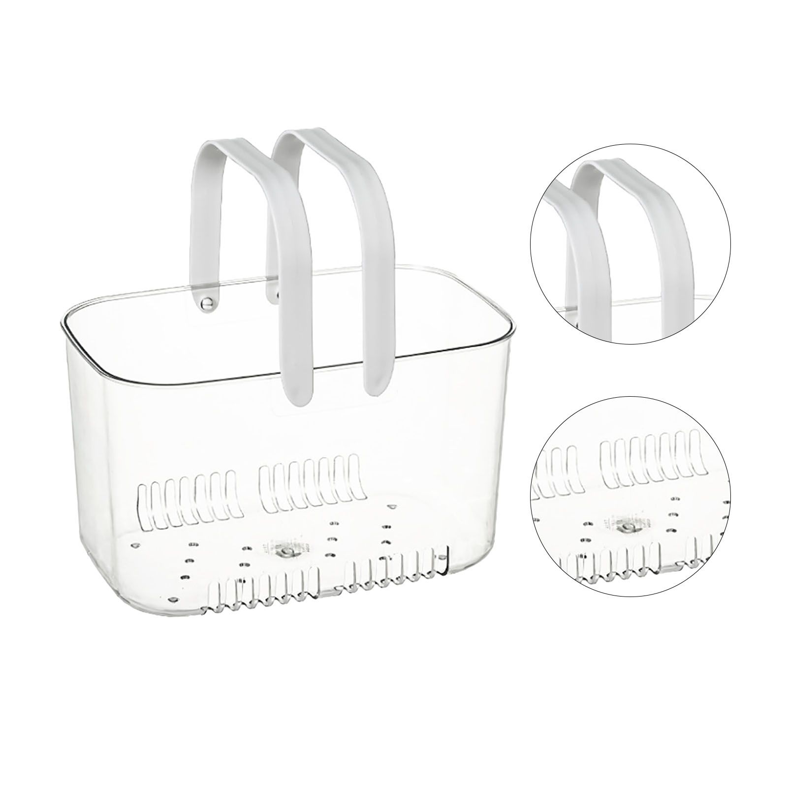 Clear Hand Basket Comfortable Handle Ventilation Holes Easy Access Versatile Fruit Storage Basket for Camping White - Image 4