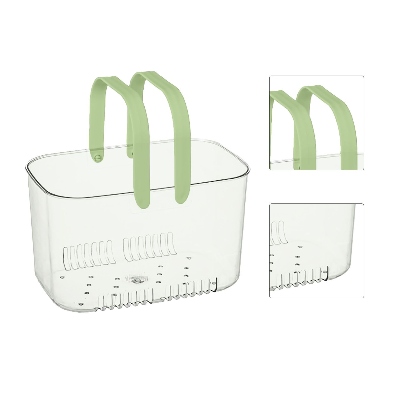 Clear Hand Basket Comfortable Handle Ventilation Holes Easy Access Versatile Fruit Storage Basket for Camping Green - Image 4