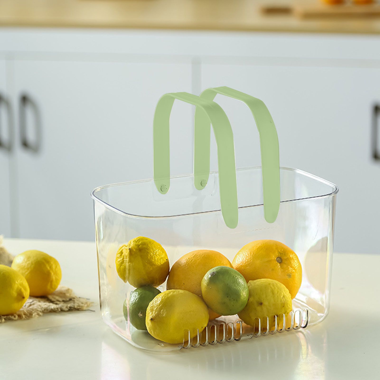 Clear Hand Basket Comfortable Handle Ventilation Holes Easy Access Versatile Fruit Storage Basket for Camping Green - Image 5