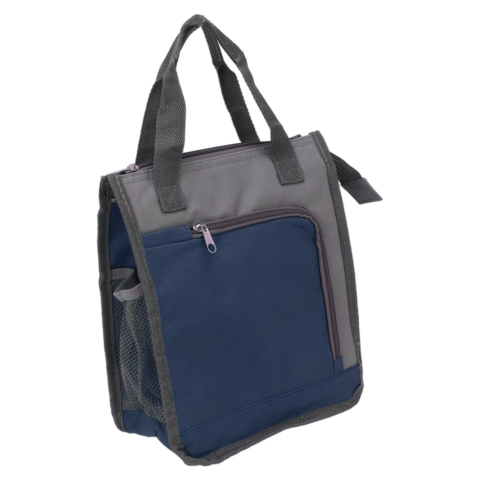 Insulated Refrigerated Bag Widened Handle Insulated Reusable Grocery Bag for Work Travel Hiking Food Delivery Dark Blue - Image 8