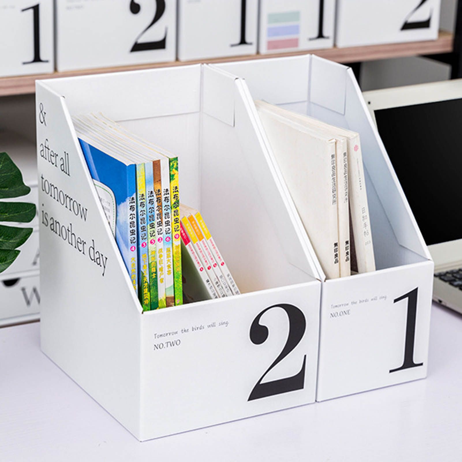 Vertical File Folder Bin Paper Number Marking Slim Desk Storage Organizer for Books Notebooks Magazines Envelopes 2 - Image 6