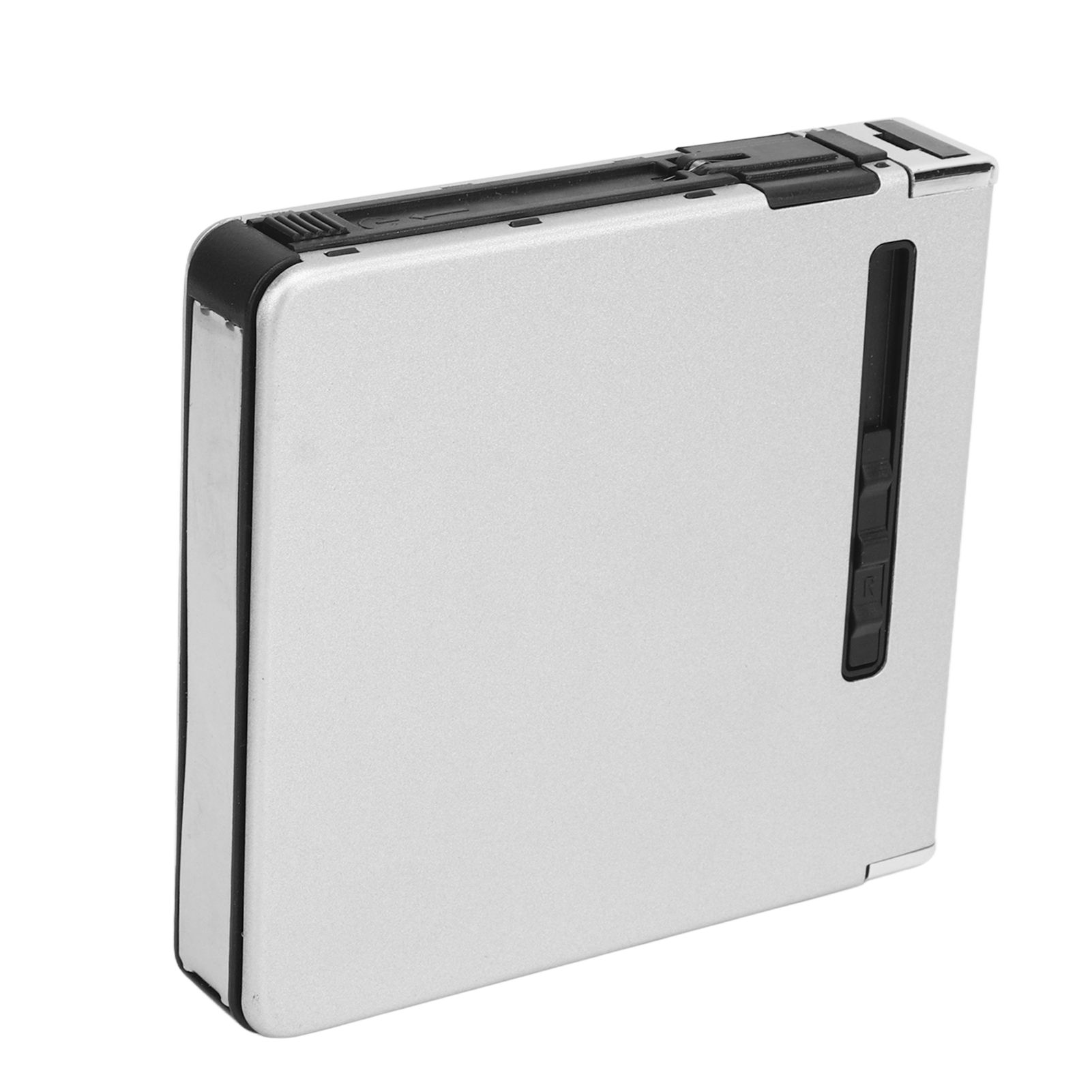 20 Regular Cigarettes Case Box USB Rechargeable Cigarette Case with Lighter for Men Women Ideal Gift for Smoker Silver Matte - Image 4