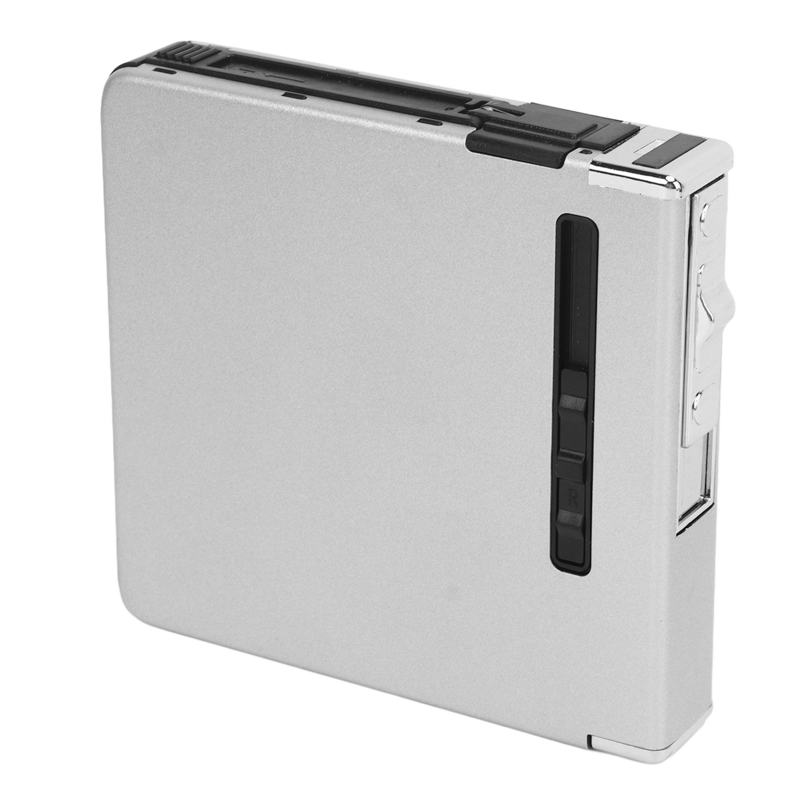 20 Regular Cigarettes Case Box USB Rechargeable Cigarette Case with Lighter for Men Women Ideal Gift for Smoker Silver Matte - Image 5