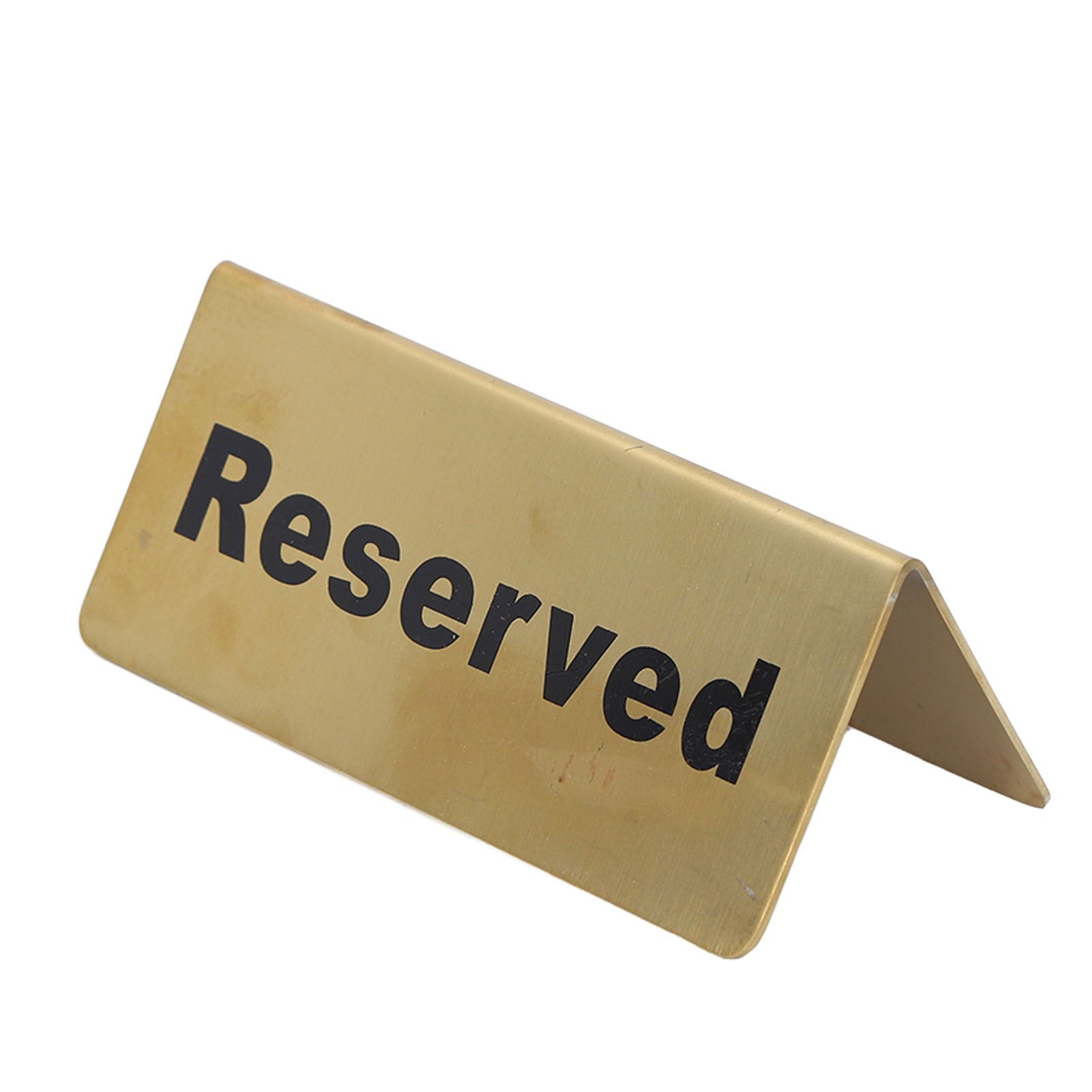 Metal Table Top Sign Strong Stainless Steel Double Sided Space Saving Gold Tabletop Sign for Party Wedding Hotel Reserved - Image 1