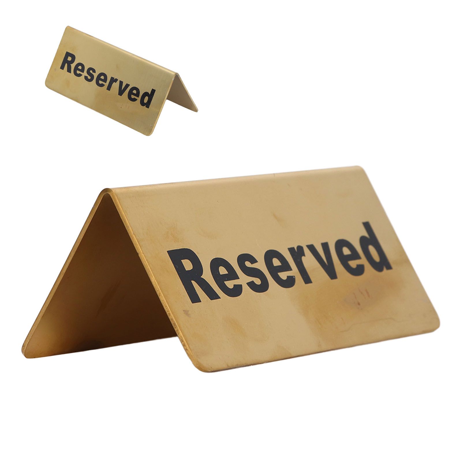 Metal Table Top Sign Strong Stainless Steel Double Sided Space Saving Gold Tabletop Sign for Party Wedding Hotel Reserved - Image 8