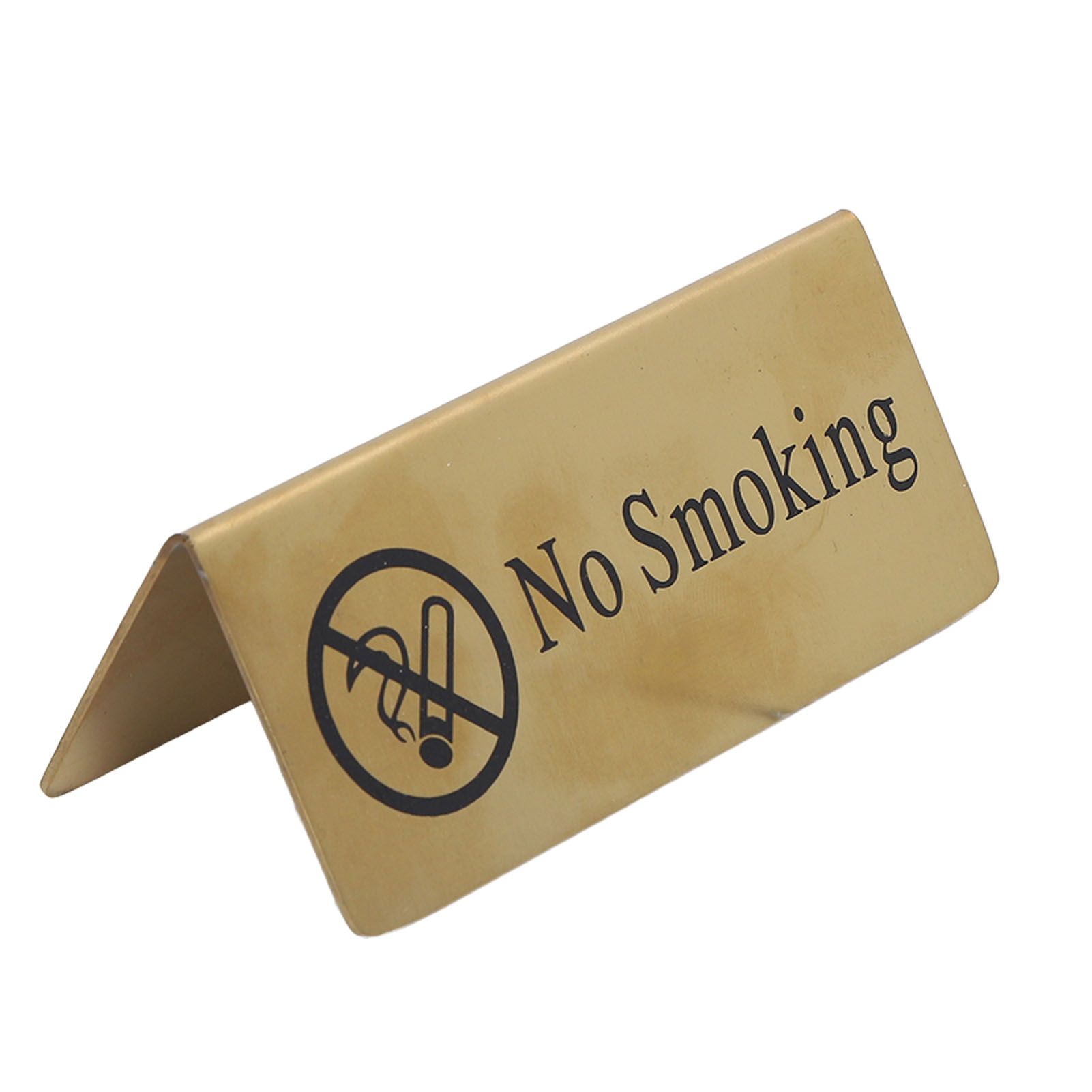 Metal Table Top Sign Strong Stainless Steel Double Sided Space Saving Gold Tabletop Sign for Party Wedding Hotel No Smoking - Image 3