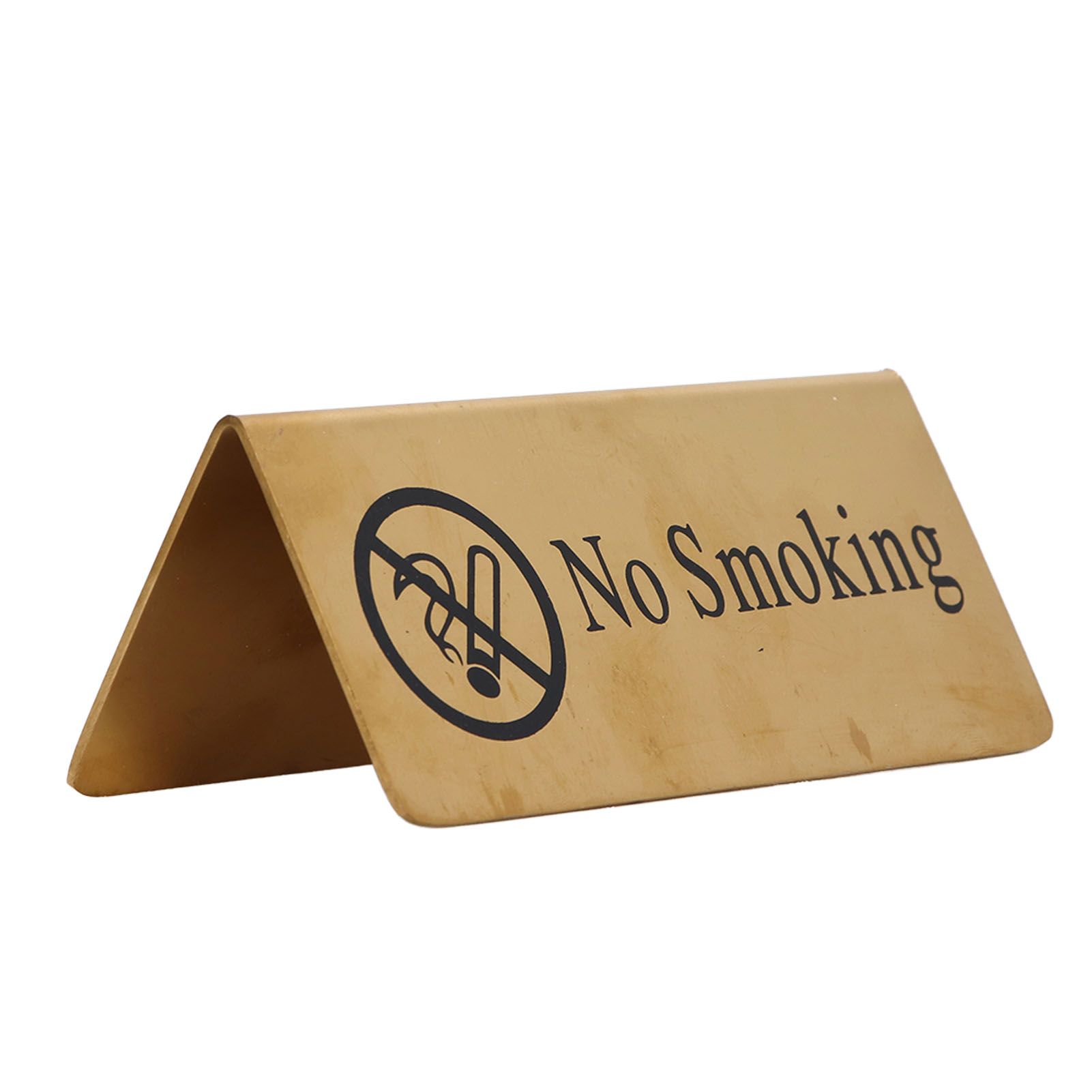 Metal Table Top Sign Strong Stainless Steel Double Sided Space Saving Gold Tabletop Sign for Party Wedding Hotel No Smoking - Image 4