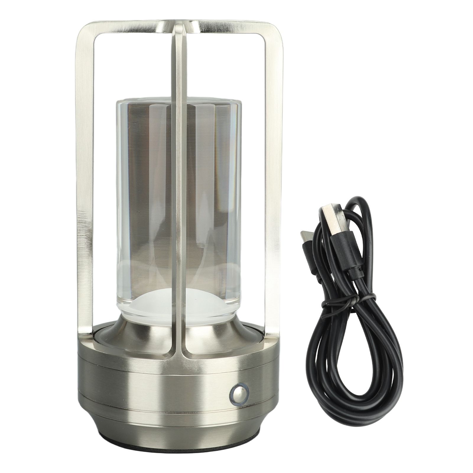 Cordless Table Lamp 3 Colors Stepless Dimming LED Table Lamp Rechargeable Touch Lamp Bedside Nightstand Lamp Silver - Image 1