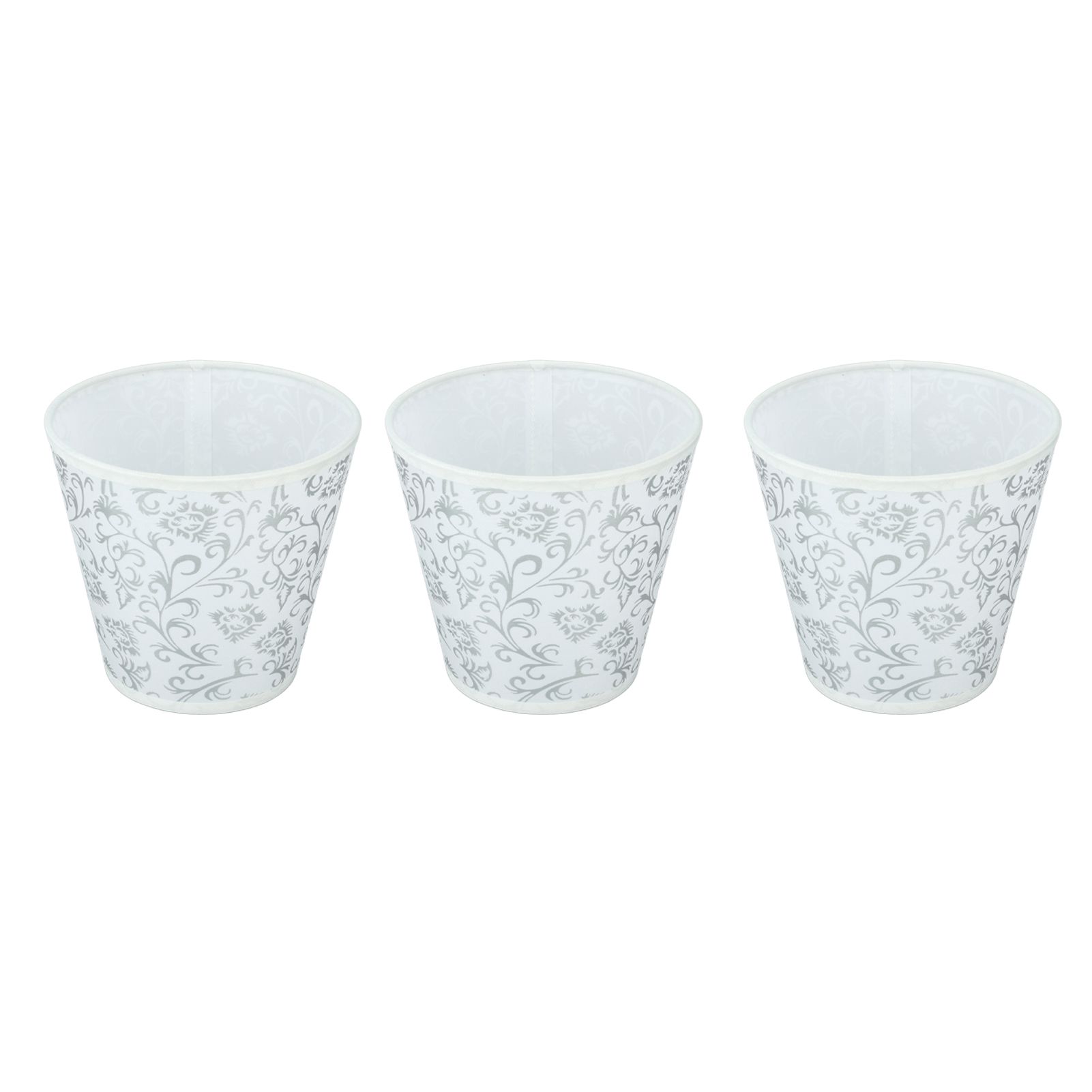 Cloth Lampshade Clip On Installation Modern Fabric Lamp Shades for E14 Bulb Chandelier Table Lamp 3pcs Silver - Image 3