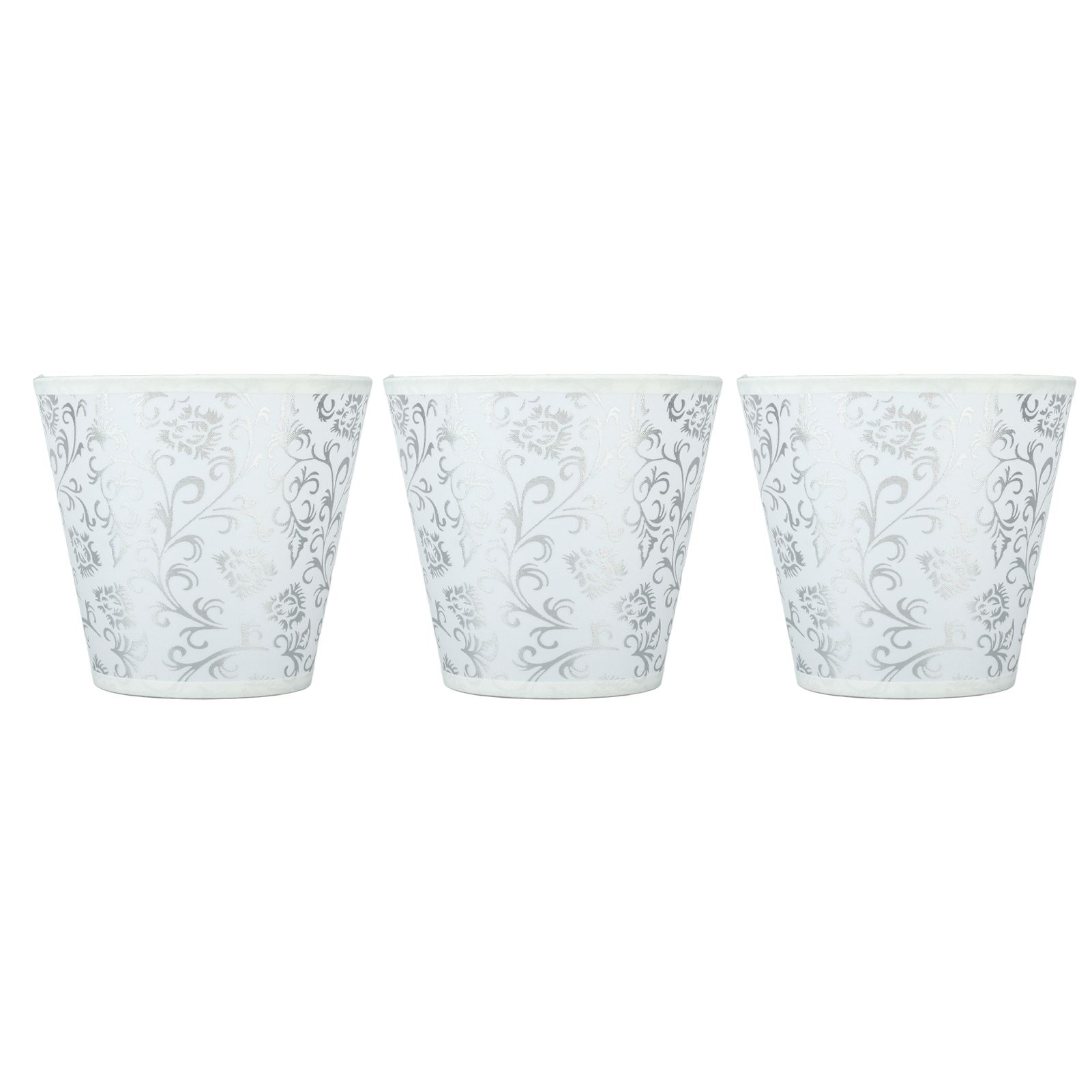 Cloth Lampshade Clip On Installation Modern Fabric Lamp Shades for E14 Bulb Chandelier Table Lamp 3pcs Silver - Image 4