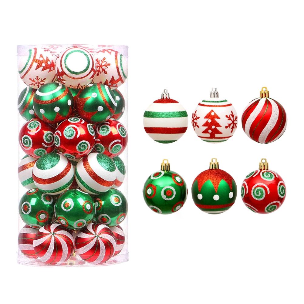 6cm Christmas Ball Ornaments 30 Pieces Of Shatter Proof Christmas Tree Ornaments for 2021 Xmas Holidays Weddings Party - Image 1
