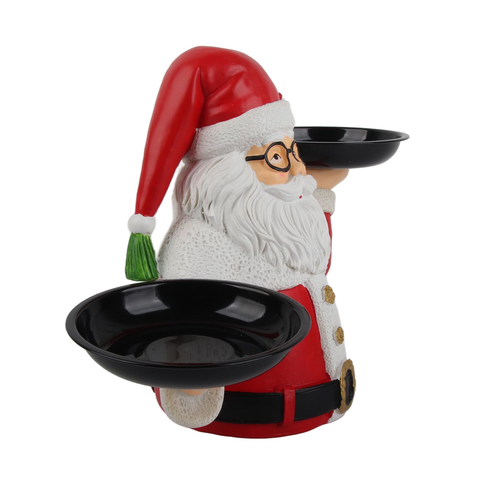 Christmas Snowman Treats Holder Santa Holding Tray Fruit Bowl Rack Resin Home Party Food Snack Storage Rack - Image 4