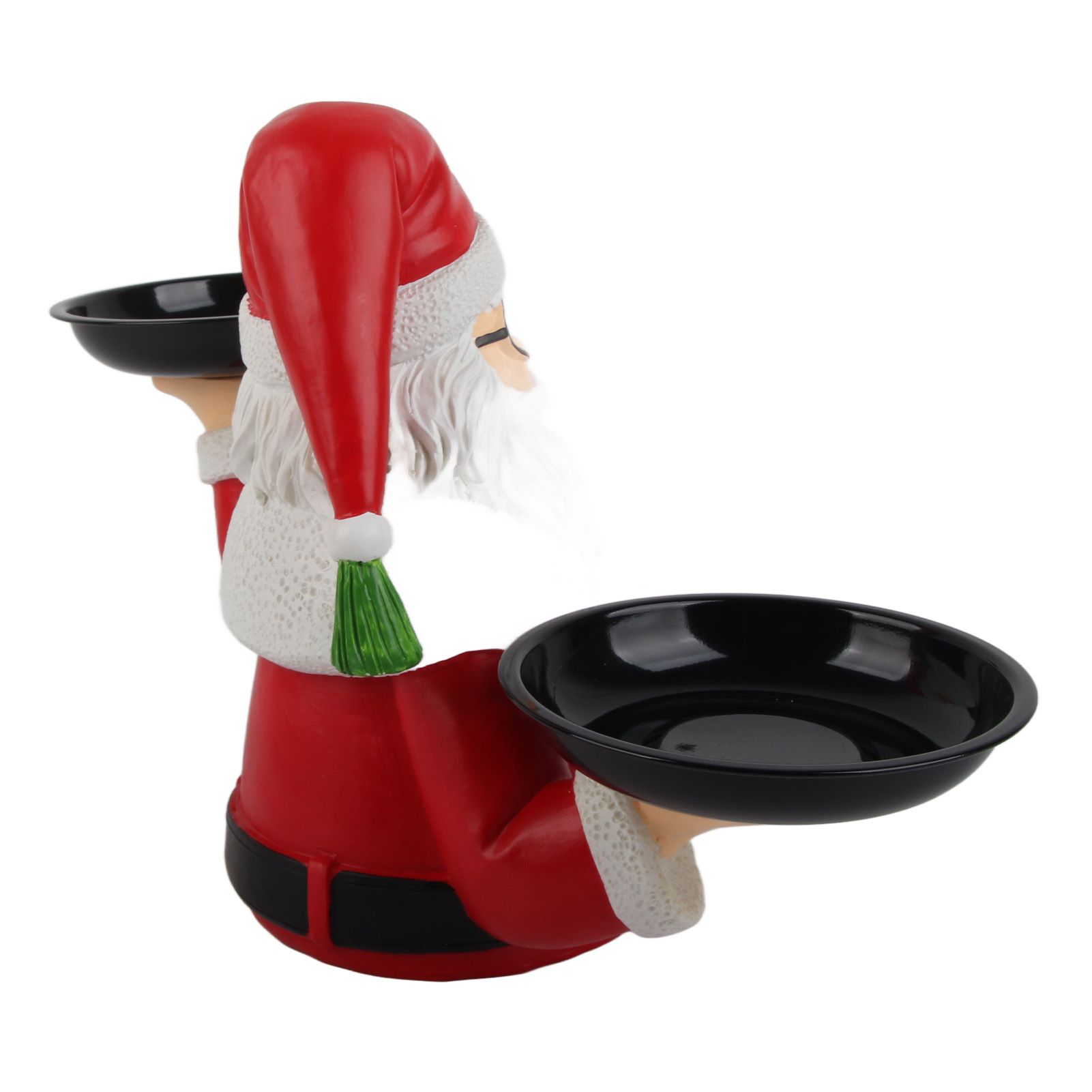 Christmas Snowman Treats Holder Santa Holding Tray Fruit Bowl Rack Resin Home Party Food Snack Storage Rack - Image 5