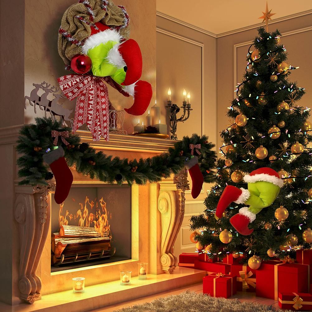 Christmas Thief Stole Wreath Christmas Decorations Christmas Burlap Garland for Doors Windows and Walls - Image 3