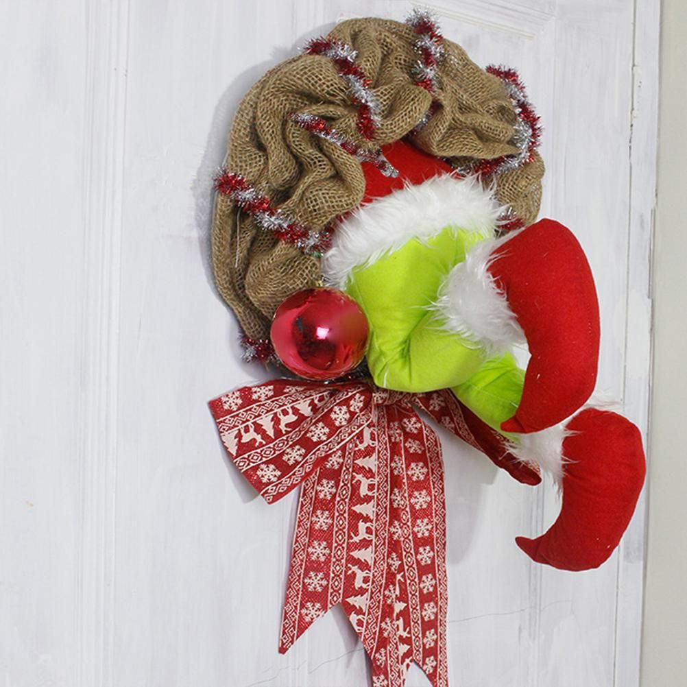 Christmas Thief Stole Wreath Christmas Decorations Christmas Burlap Garland for Doors Windows and Walls - Image 4