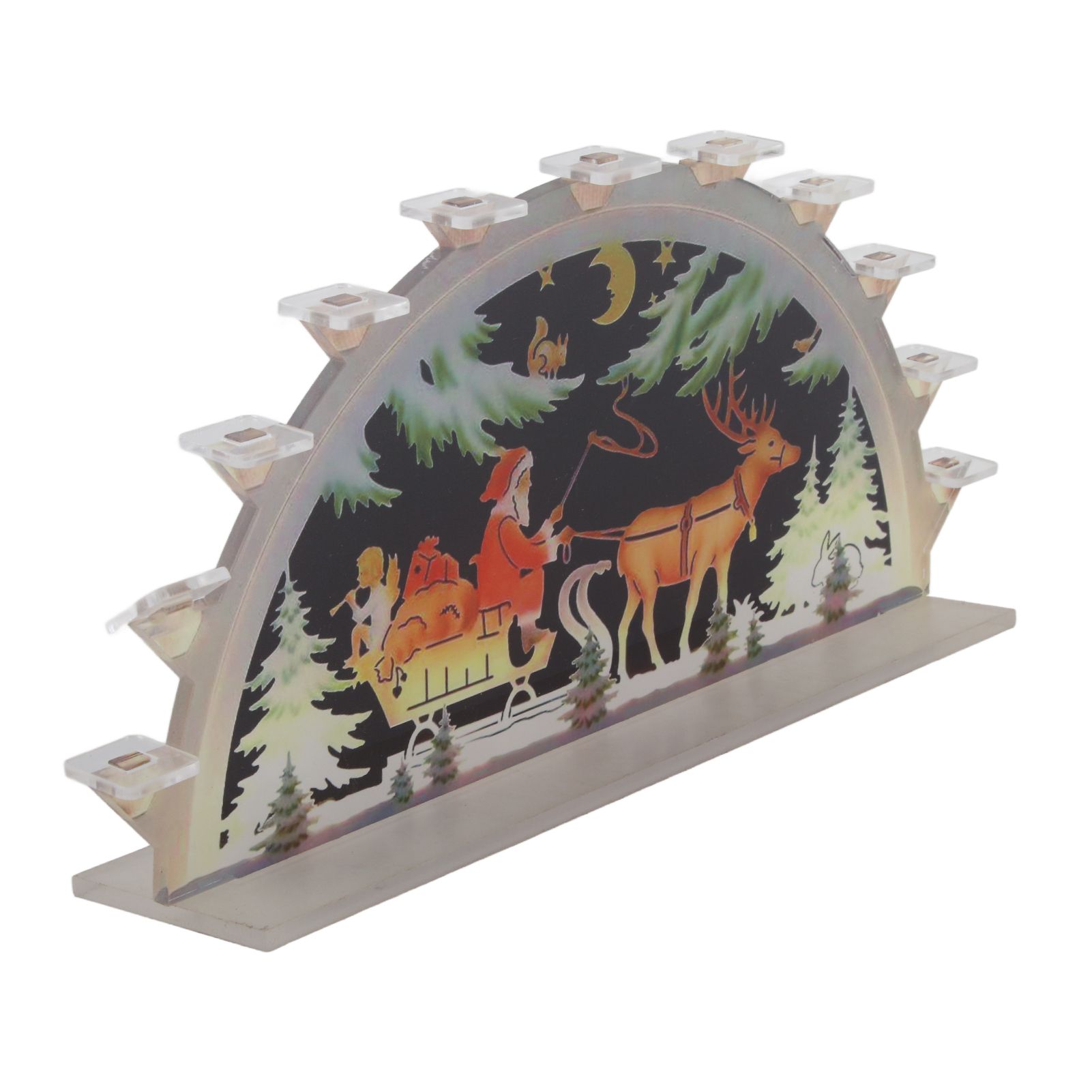 Christmas Santa Acrylic Illuminated LED Candle Bridge Ornament Indoor Christmas Decoration Battery Operated - Image 3