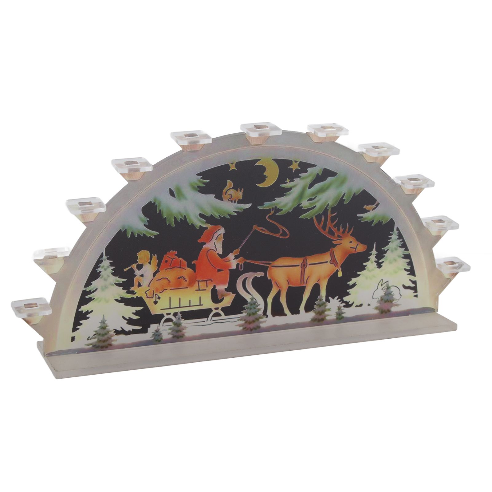 Christmas Santa Acrylic Illuminated LED Candle Bridge Ornament Indoor Christmas Decoration Battery Operated - Image 4
