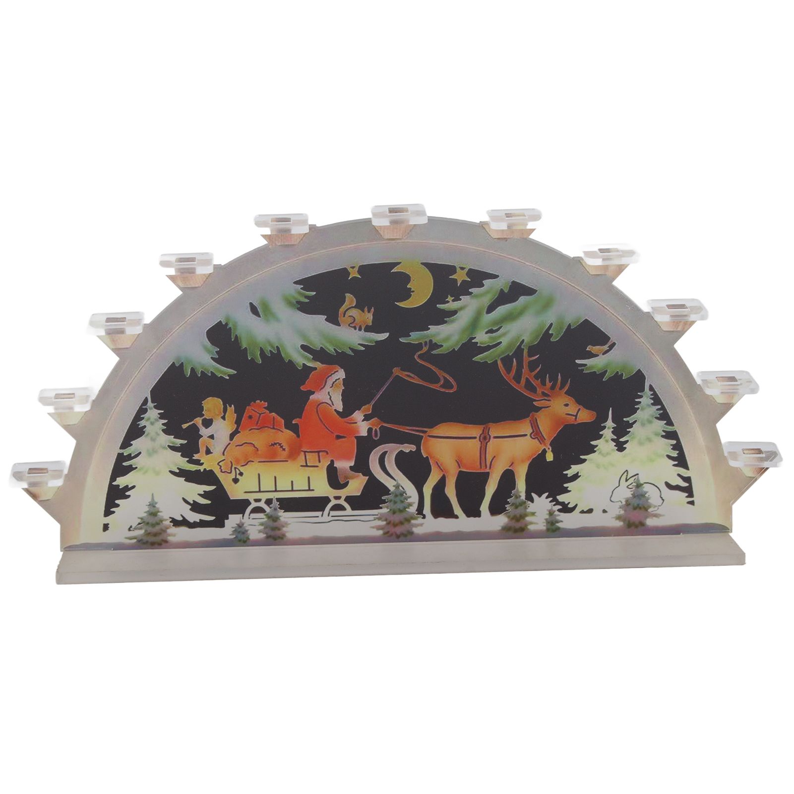 Christmas Santa Acrylic Illuminated LED Candle Bridge Ornament Indoor Christmas Decoration Battery Operated - Image 6