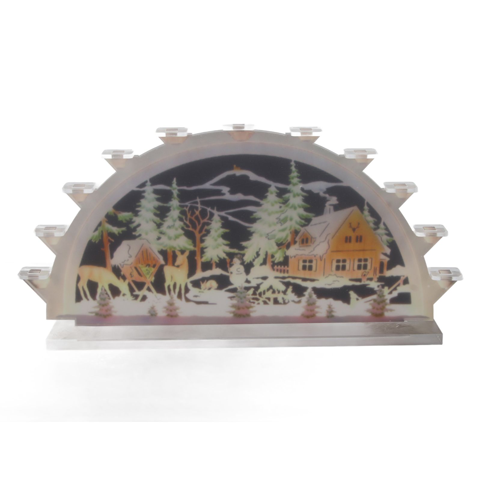 Christmas Santa Acrylic Illuminated LED Candle Bridge Ornament Indoor Christmas Decoration Battery Operated - Image 2