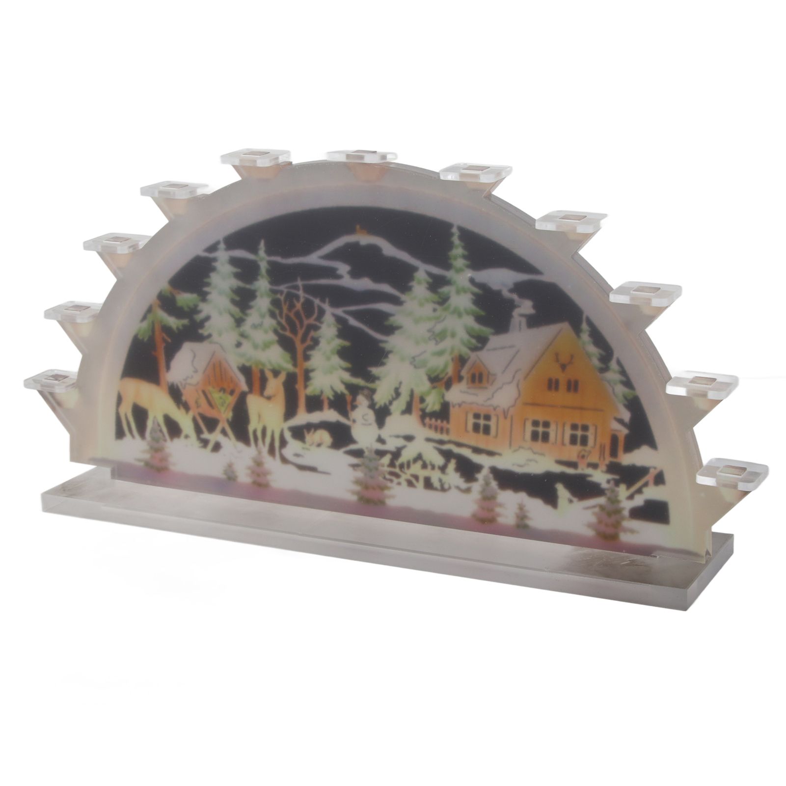 Christmas Santa Acrylic Illuminated LED Candle Bridge Ornament Indoor Christmas Decoration Battery Operated - Image 3