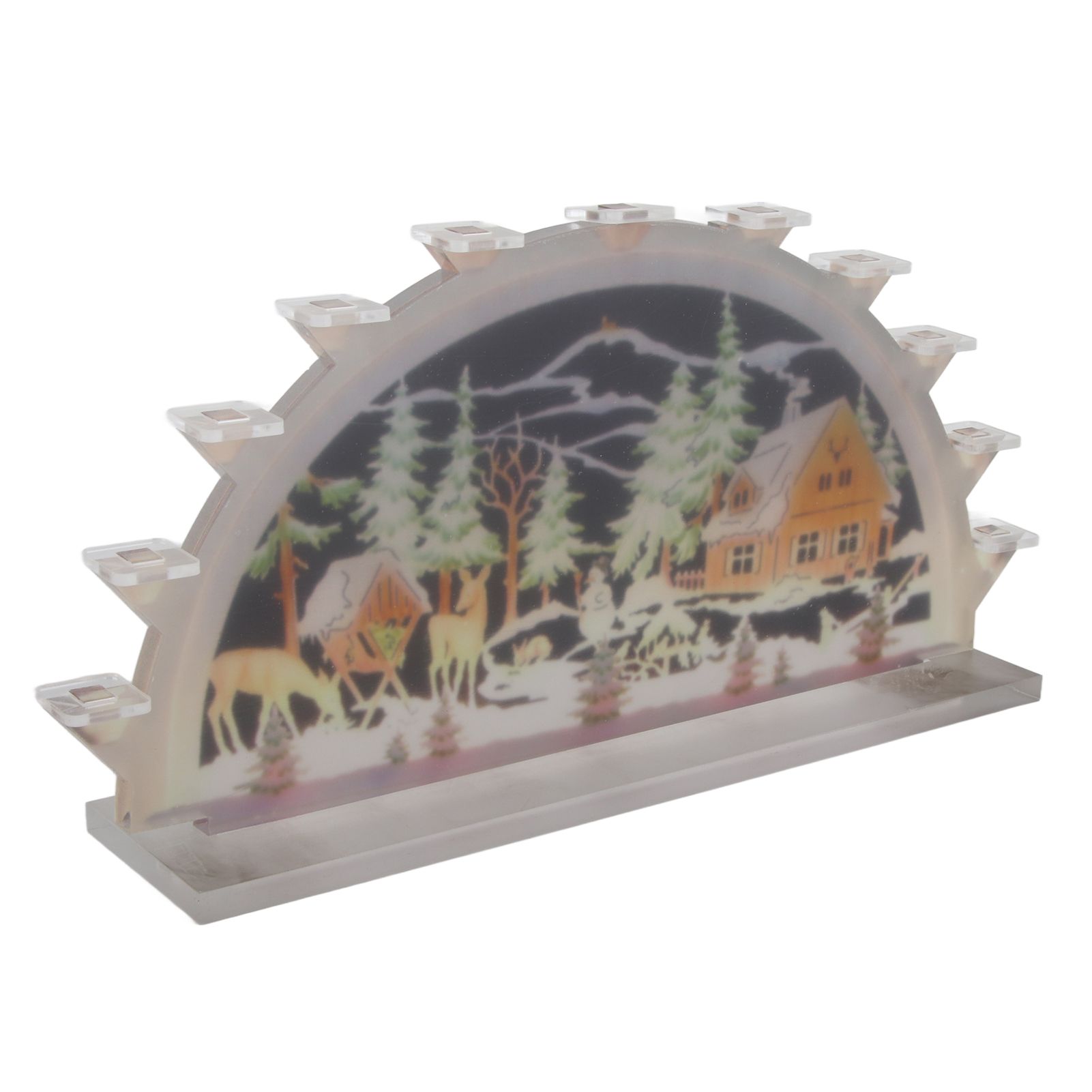 Christmas Santa Acrylic Illuminated LED Candle Bridge Ornament Indoor Christmas Decoration Battery Operated - Image 8