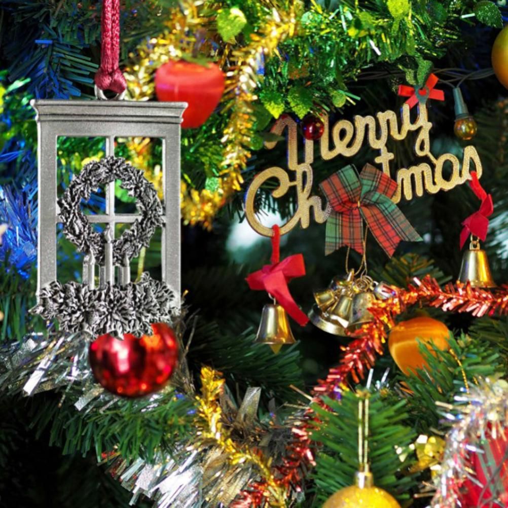 Pewter Christmas Tree Metal Pendant DIY Craft Hanging Decoration for Xmas Tree Home Party - Image 7