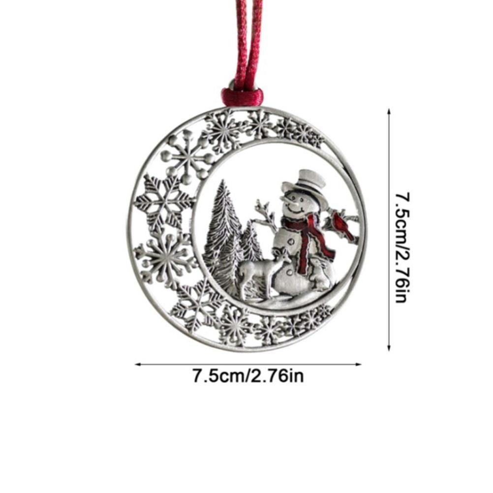 Pewter Christmas Tree Metal Pendant DIY Craft Hanging Decoration for Xmas Tree Home Party - Image 2