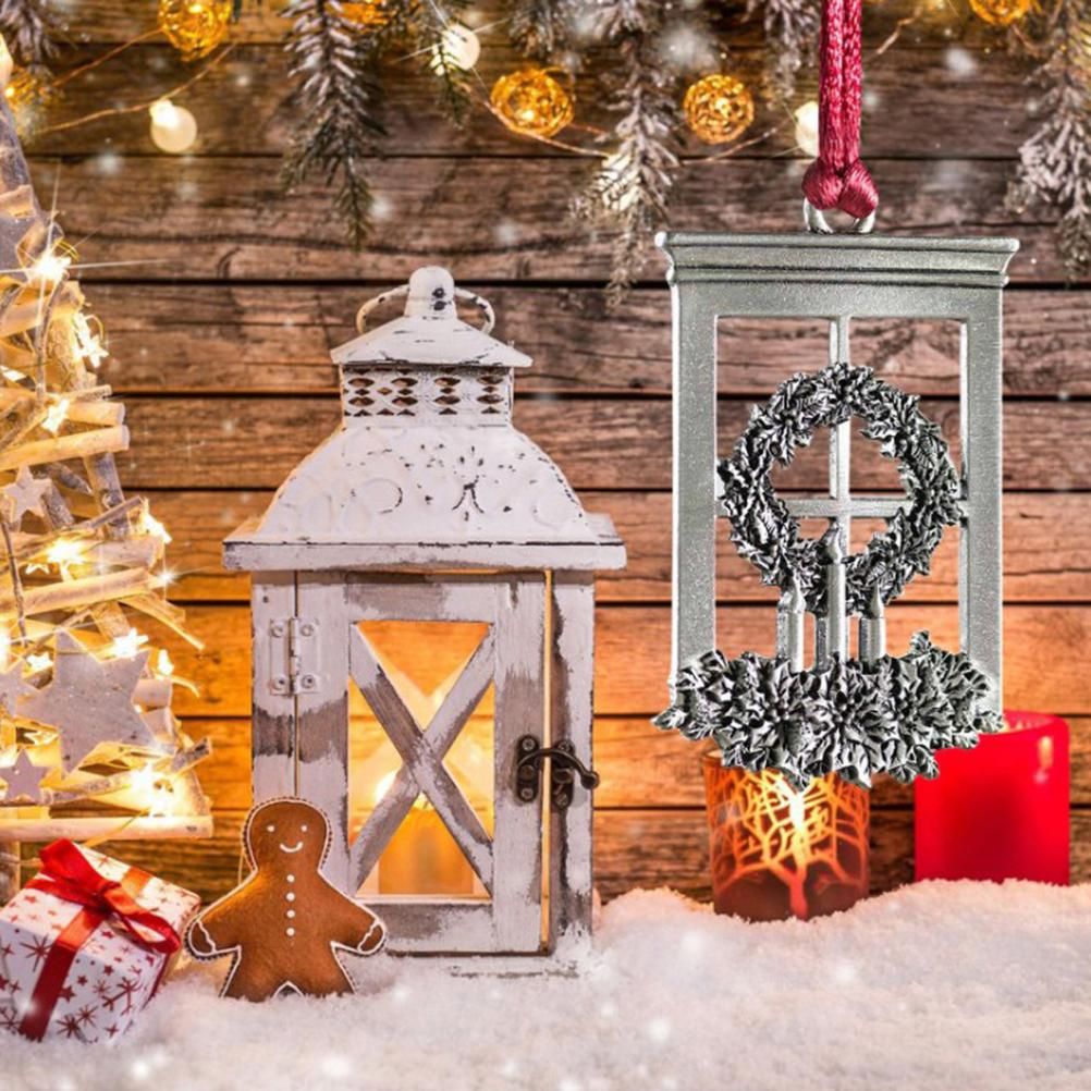 Pewter Christmas Tree Metal Pendant DIY Craft Hanging Decoration for Xmas Tree Home Party - Image 5