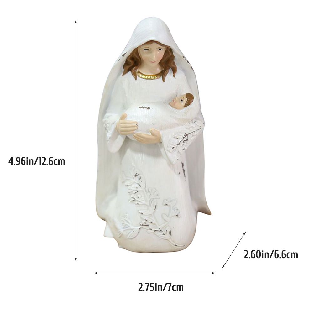 Christmas Nativity Figures Ornaments Resin Craft Traditional Nativity Scene Figures Resin Figures Statue Christ Birth of Jesus Ornaments - Image 2