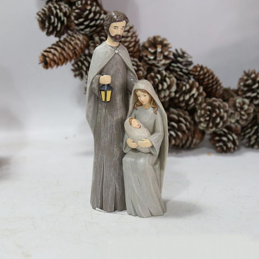 Christmas Nativity Figures Ornaments Resin Craft Traditional Nativity Scene Figures Resin Figures Statue Christ Birth of Jesus Ornaments - Image 4