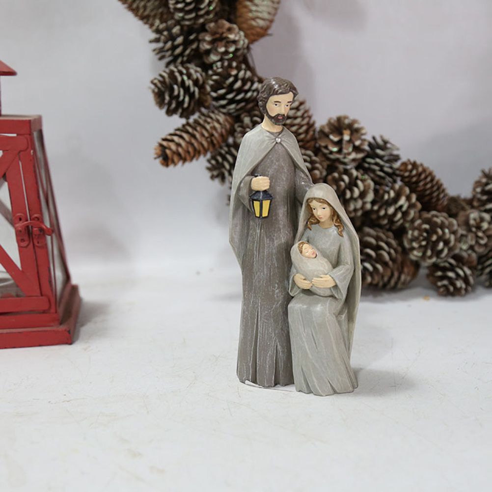 Christmas Nativity Figures Ornaments Resin Craft Traditional Nativity Scene Figures Resin Figures Statue Christ Birth of Jesus Ornaments - Image 6