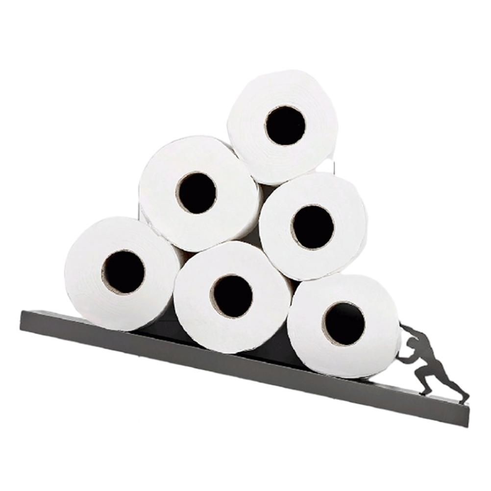 Floating Shelf Toilet Paper Holder Modern Wall Mount Organizer for Rolls Tissues Valentine's Day Gift - Image 1